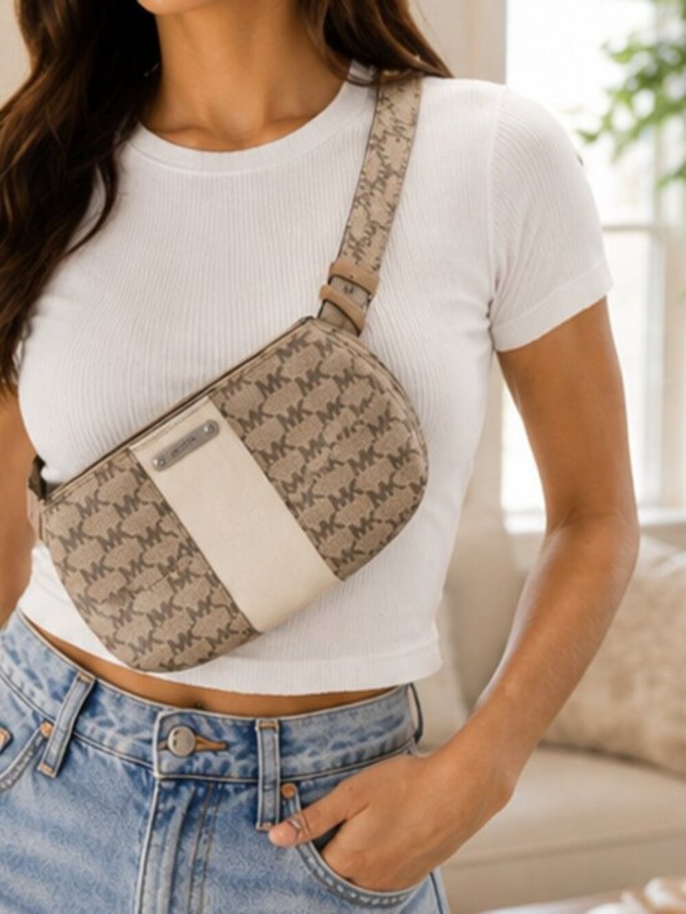 Michael Kors MK Logo Belt Bag Fanny Pack Adjustable Strap NWT